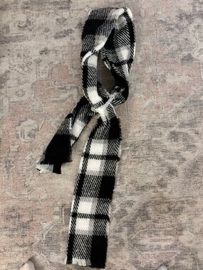 Black and White Plaid Tie Scarf